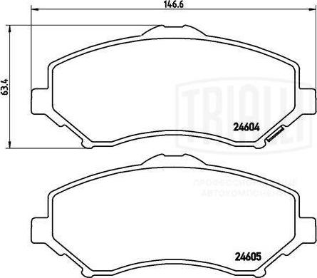 Trialli PF 4243 - Kit de plaquettes de frein, frein à disque cwaw.fr