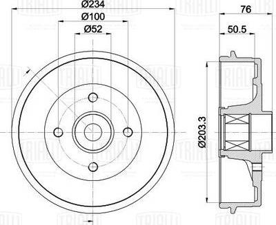 Trialli TF 051336 - Tambour de frein cwaw.fr