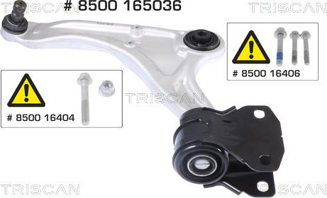 Triscan 8500 165036 - Bras de liaison, suspension de roue cwaw.fr