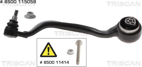 Triscan 8500 115058 - Bras de liaison, suspension de roue cwaw.fr