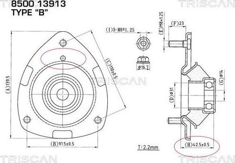 Triscan 8500 13913 - Coupelle de suspension cwaw.fr