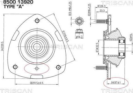 Triscan 8500 13920 - Coupelle de suspension cwaw.fr