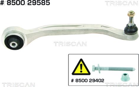 Triscan 8500 29585 - Bras de liaison, suspension de roue cwaw.fr