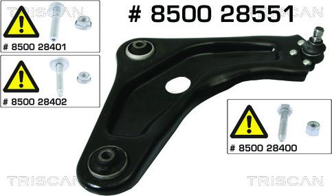 Triscan 8500 28551 - Bras de liaison, suspension de roue cwaw.fr