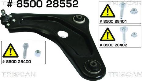 Triscan 8500 28552 - Bras de liaison, suspension de roue cwaw.fr