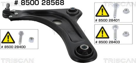 Triscan 8500 28568 - Bras de liaison, suspension de roue cwaw.fr