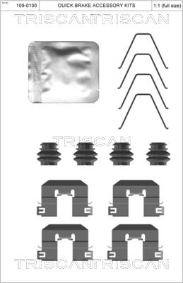 Triscan 8105 431654 - Kit d'accessoires, plaquette de frein à disque cwaw.fr