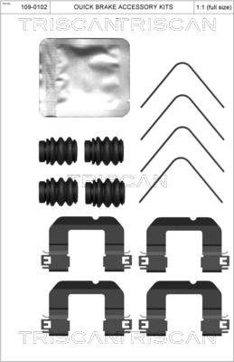 Triscan 8105 431655 - Kit d'accessoires, plaquette de frein à disque cwaw.fr