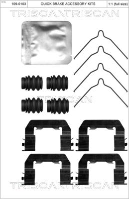 Triscan 8105 431656 - Kit d'accessoires, plaquette de frein à disque cwaw.fr