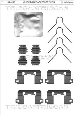 Triscan 8105 431658 - Kit d'accessoires, plaquette de frein à disque cwaw.fr