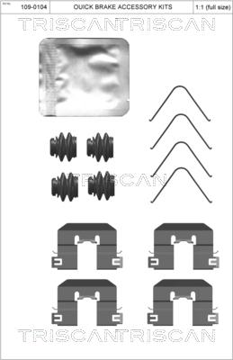 Triscan 8105 431657 - Kit d'accessoires, plaquette de frein à disque cwaw.fr