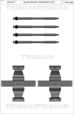 Triscan 8105 111638 - Kit d'accessoires, plaquette de frein à disque cwaw.fr