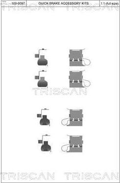 Triscan 8105 131654 - Kit d'accessoires, plaquette de frein à disque cwaw.fr