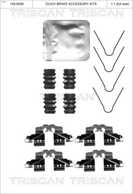 Triscan 8105 131655 - Kit d'accessoires, plaquette de frein à disque cwaw.fr