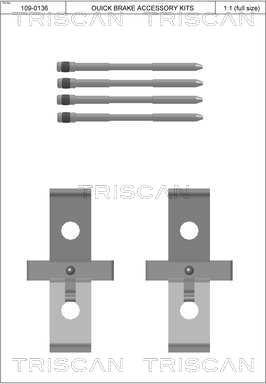 Triscan 8105 291635 - Kit d'accessoires, plaquette de frein à disque cwaw.fr