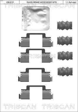 Triscan 8105 291629 - Kit d'accessoires, plaquette de frein à disque cwaw.fr