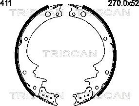 Triscan 8100 14411 - Jeu de mâchoires de frein cwaw.fr