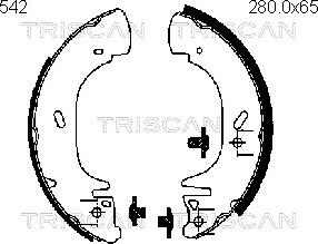 Triscan 8100 16542 - Jeu de mâchoires de frein cwaw.fr