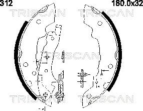 Triscan 8100 10312 - Jeu de mâchoires de frein cwaw.fr