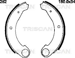 Triscan 8100 38262 - Jeu de mâchoires de frein cwaw.fr