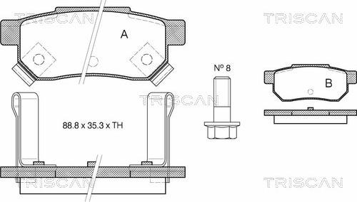 Triscan 8110 40925 - Kit de plaquettes de frein, frein à disque cwaw.fr