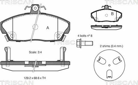 Triscan 8110 40056 - Kit de plaquettes de frein, frein à disque cwaw.fr