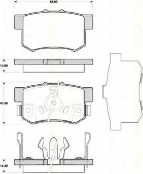 Triscan 8110 40014 - Kit de plaquettes de frein, frein à disque cwaw.fr