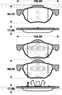 Triscan 8110 40010 - Kit de plaquettes de frein, frein à disque cwaw.fr