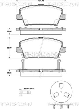 Triscan 8110 40013 - Kit de plaquettes de frein, frein à disque cwaw.fr