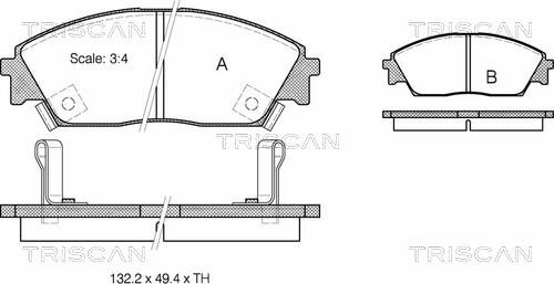 Triscan 8110 40885 - Kit de plaquettes de frein, frein à disque cwaw.fr