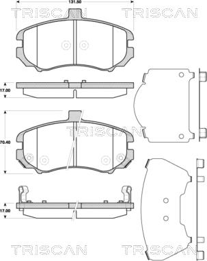 Triscan 8110 43034 - Kit de plaquettes de frein, frein à disque cwaw.fr