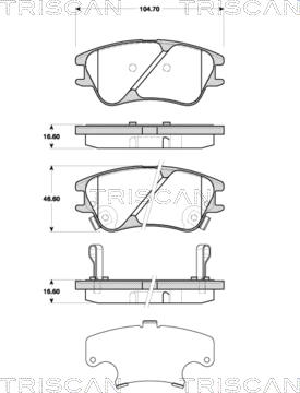 Triscan 8110 43035 - Kit de plaquettes de frein, frein à disque cwaw.fr