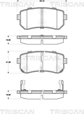 Triscan 8110 43032 - Kit de plaquettes de frein, frein à disque cwaw.fr