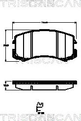 Triscan 8110 42025 - Kit de plaquettes de frein, frein à disque cwaw.fr