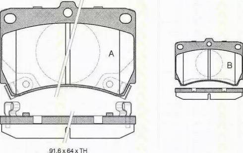 Triscan 8110 50003 - Kit de plaquettes de frein, frein à disque cwaw.fr