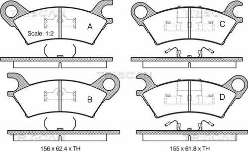 Triscan 8110 50112 - Kit de plaquettes de frein, frein à disque cwaw.fr