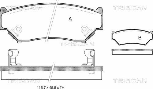 Triscan 8110 69001 - Kit de plaquettes de frein, frein à disque cwaw.fr