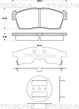 Triscan 8110 69015 - Kit de plaquettes de frein, frein à disque cwaw.fr