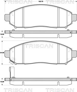 Triscan 8110 14046 - Kit de plaquettes de frein, frein à disque cwaw.fr