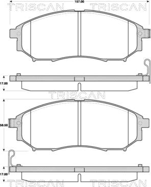 Triscan 8110 14047 - Kit de plaquettes de frein, frein à disque cwaw.fr