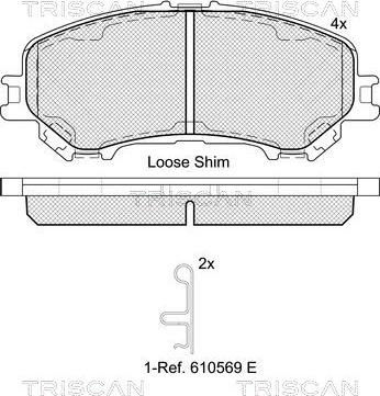 Triscan 8110 14064 - Kit de plaquettes de frein, frein à disque cwaw.fr