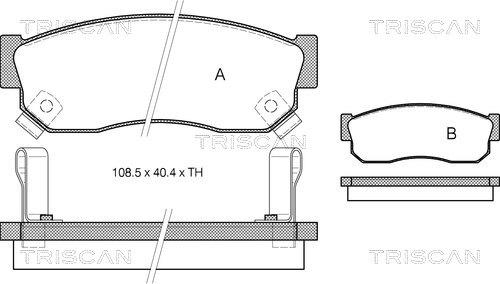 Triscan 8110 14076 - Kit de plaquettes de frein, frein à disque cwaw.fr