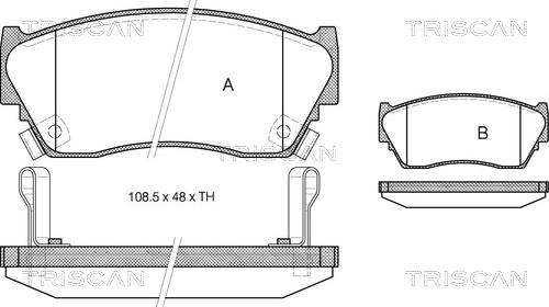 Triscan 8110 14155 - Kit de plaquettes de frein, frein à disque cwaw.fr