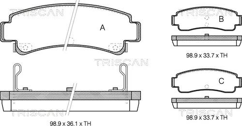 Triscan 8110 14166 - Kit de plaquettes de frein, frein à disque cwaw.fr