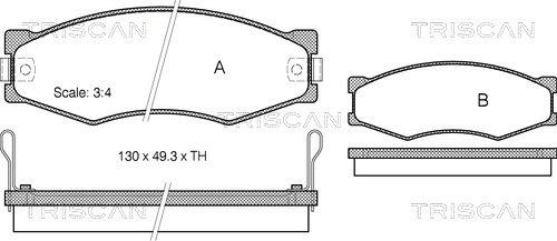 Triscan 8110 14103 - Kit de plaquettes de frein, frein à disque cwaw.fr