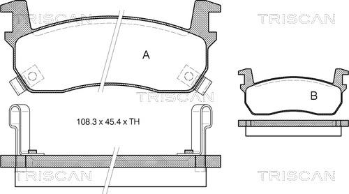 Triscan 8110 14129 - Kit de plaquettes de frein, frein à disque cwaw.fr