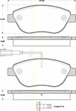 Triscan 8110 15046 - Kit de plaquettes de frein, frein à disque cwaw.fr