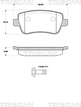 Triscan 8110 15043 - Kit de plaquettes de frein, frein à disque cwaw.fr