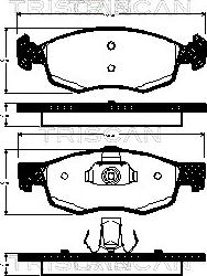 Triscan 8110 15047 - Kit de plaquettes de frein, frein à disque cwaw.fr