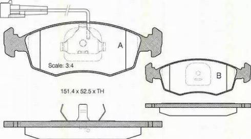 Triscan 8110 15009 - Kit de plaquettes de frein, frein à disque cwaw.fr